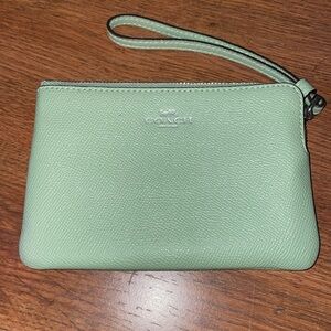 Small Coach Mint Green Wristlet - Great Condition